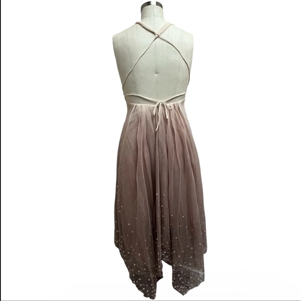 BCBGMaxAzria Gradient Sequin Handkerchief Hem Tulle Party Dress Size S - Picture 3 of 7